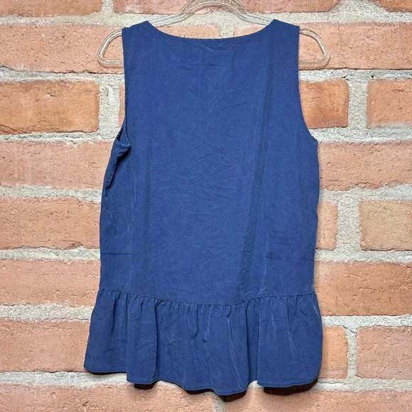 Zara Women Navy ruffle oversized Sleeveless tank Size Small EUC - Picture 4 of 4